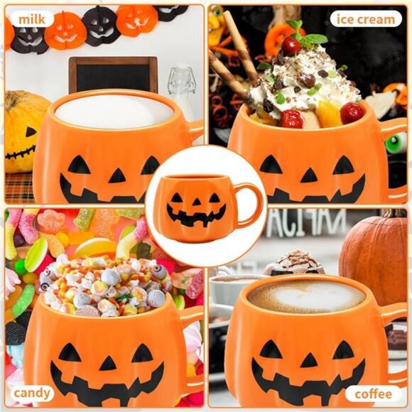 12 oz Halloween Pumpkin Mug Decorations, Happy Halloween Pattern Mug Ceramic - Picture 5 of 7